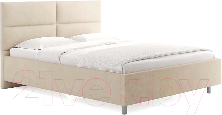 Каркас кровати Сонум Omega 200x200 (замша кремовый) - фото