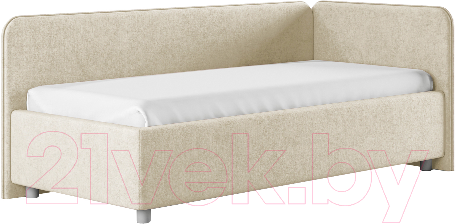 Каркас кровати Сонум Capri R 90x200 (микровелюр кремовый) - фото