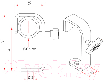 Клэмп для сценического оборудования Doughty Т20101