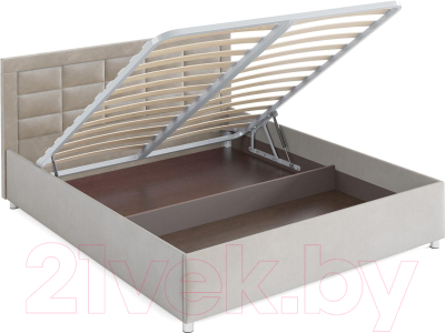 Двуспальная кровать Mebel-Ars Версаль 160 (бархат бежевый/Star Velvet 6 Beige)