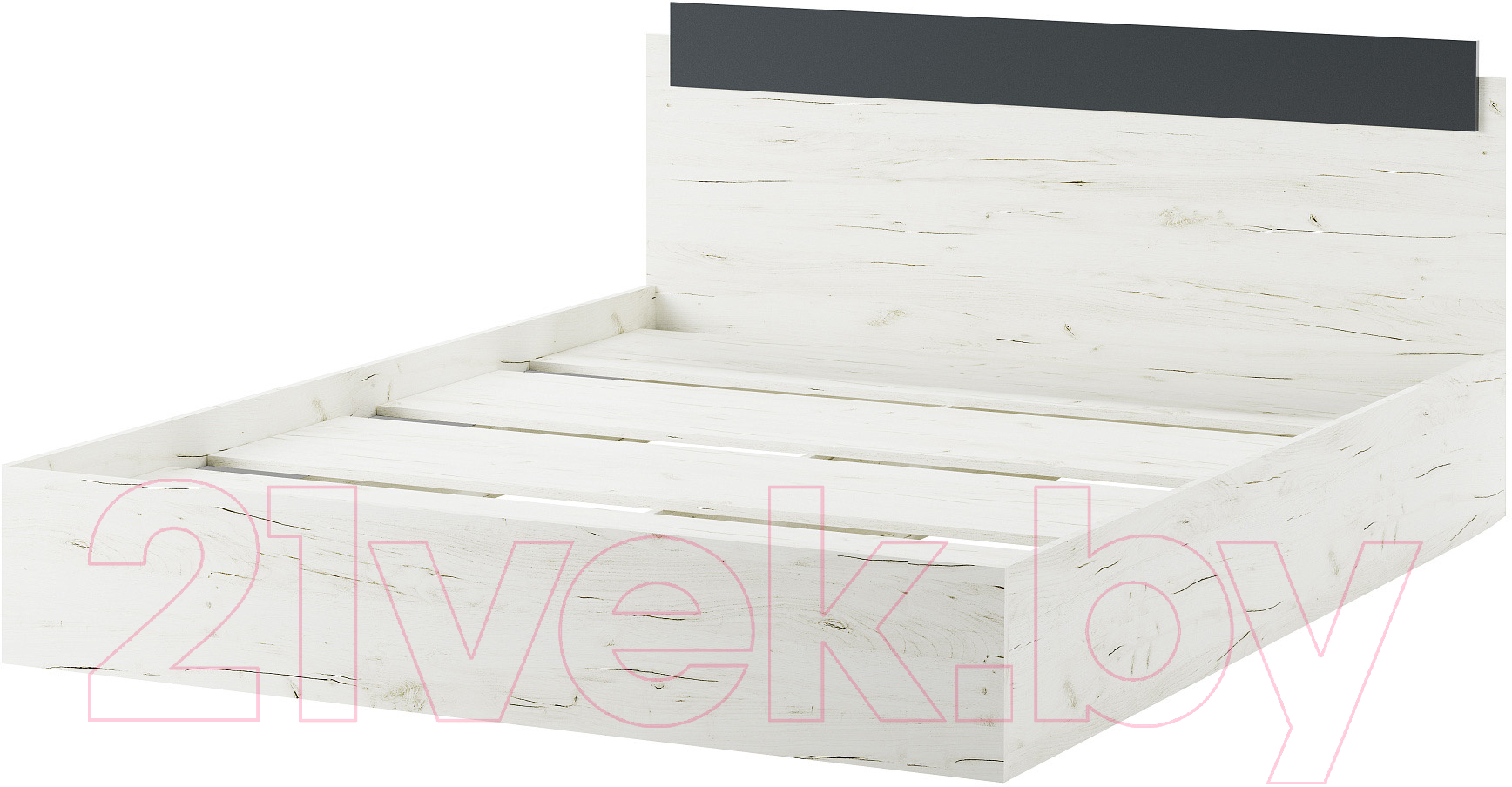 Полуторная кровать Памир Беатрис КР1400 (крафт белый/антрацит) - фото