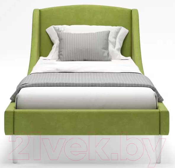 Односпальная кровать Monofix Лотти 90x200 (микровелюр/оливковый) - фото