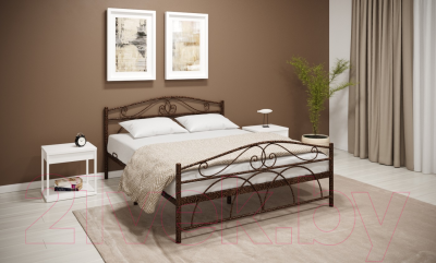 Односпальная кровать Князев Мебель Морена МНА.90.200.М (медный антик)