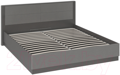 Двуспальная кровать ТриЯ Наоми ТД-208.01.02 с ПМ (серый/джут) - фото