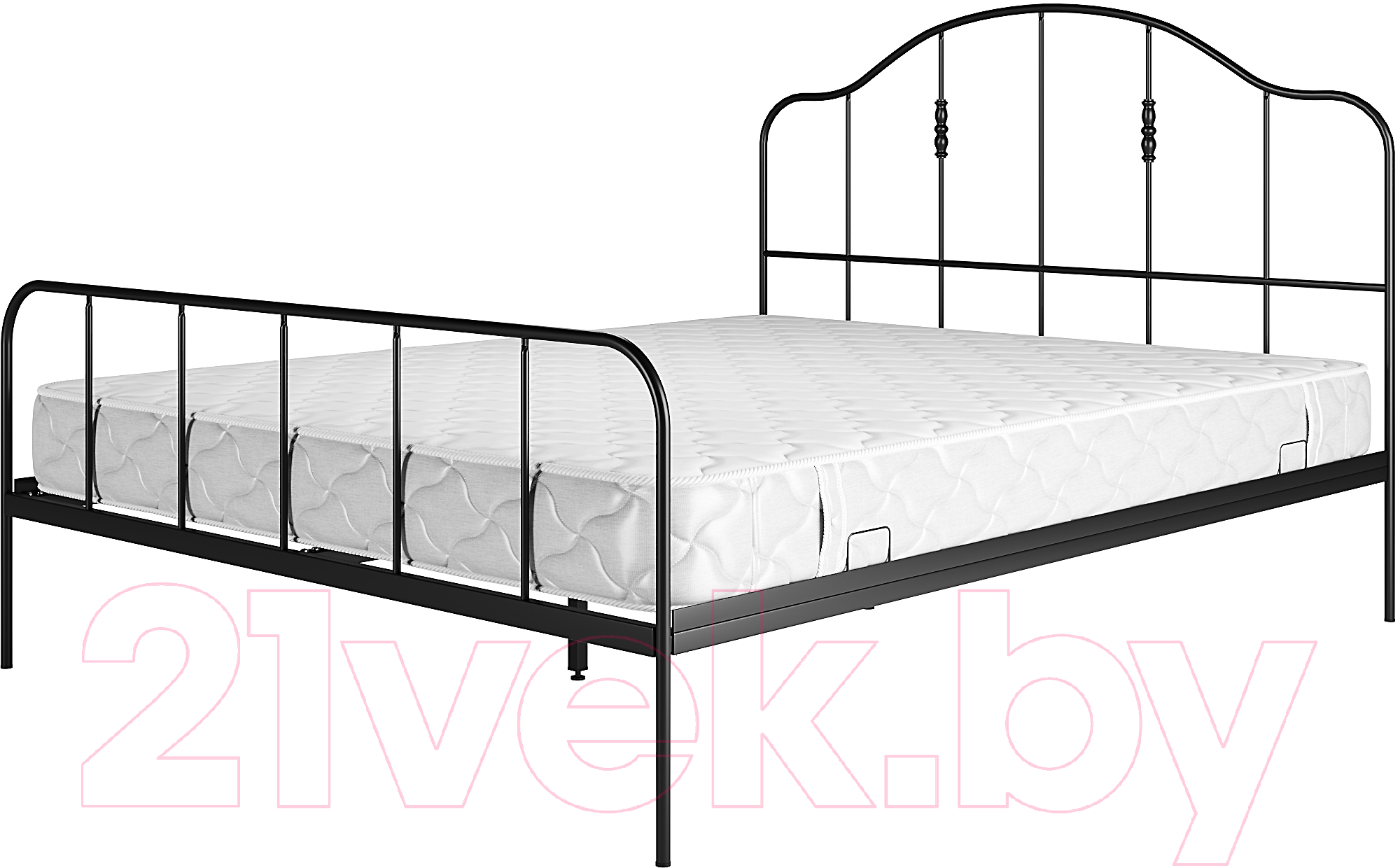 Двуспальная кровать Князев Мебель Афина АФН.160.200.Ч (черный муар) - фото