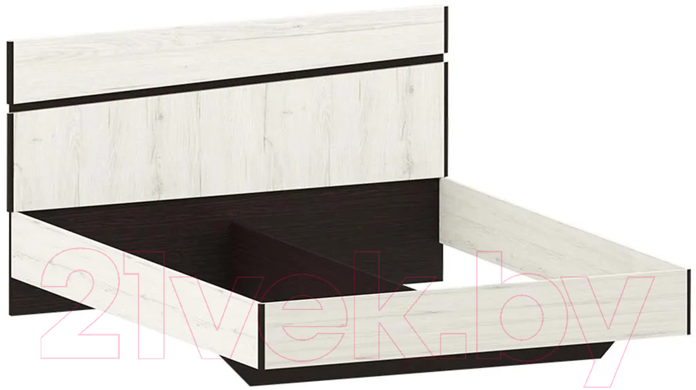 Каркас кровати Заречье Крафт КТ3в 140x200 (дуб крафт белый/венге) - фото