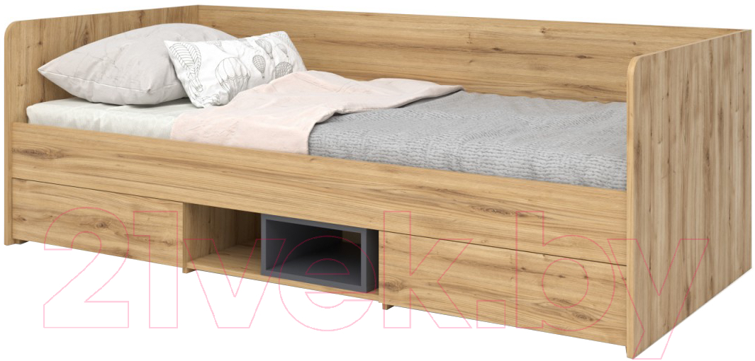 Кровать-тахта MySTAR Инсар 117.07 (дуб навара/графит) - фото