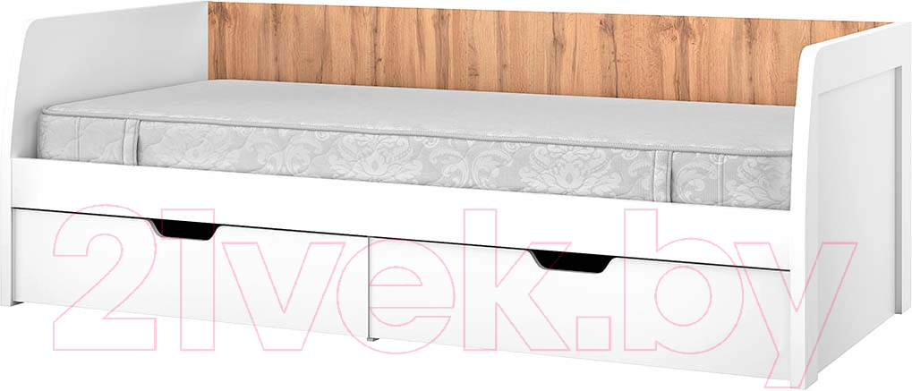 Кровать-тахта Anrex Taurus 90-2 (белый/дуб вотан) - фото