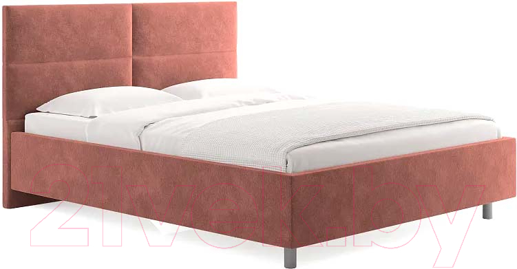 Каркас кровати Сонум Omega 200x200 (микровелюр терракотовый) - фото