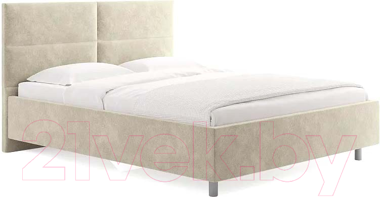 Каркас кровати Сонум Omega 200x200 (микровелюр бежевый) - фото