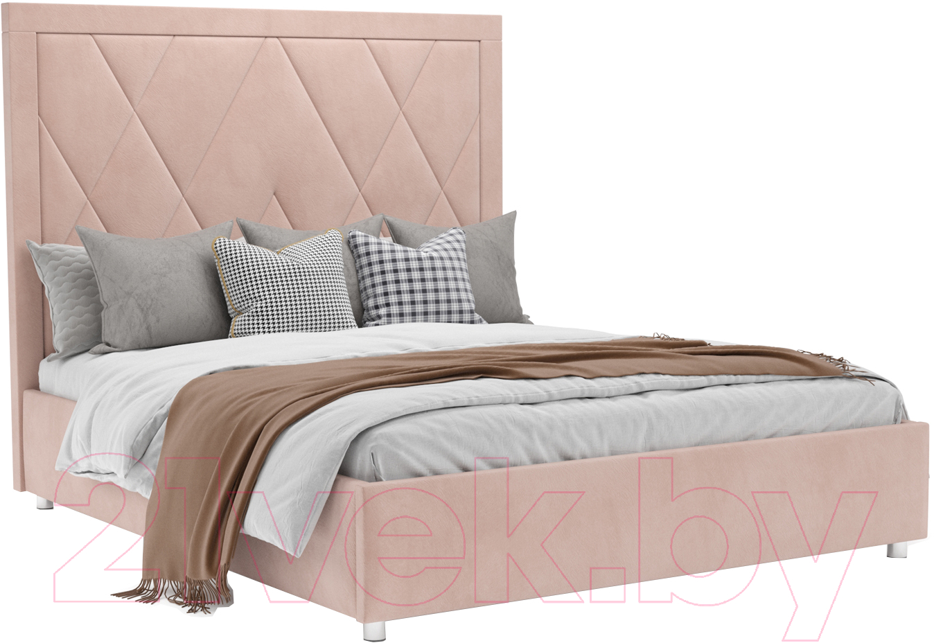 Двуспальная кровать Mebel-Ars Треви 160 (кордрой бежевый) - фото