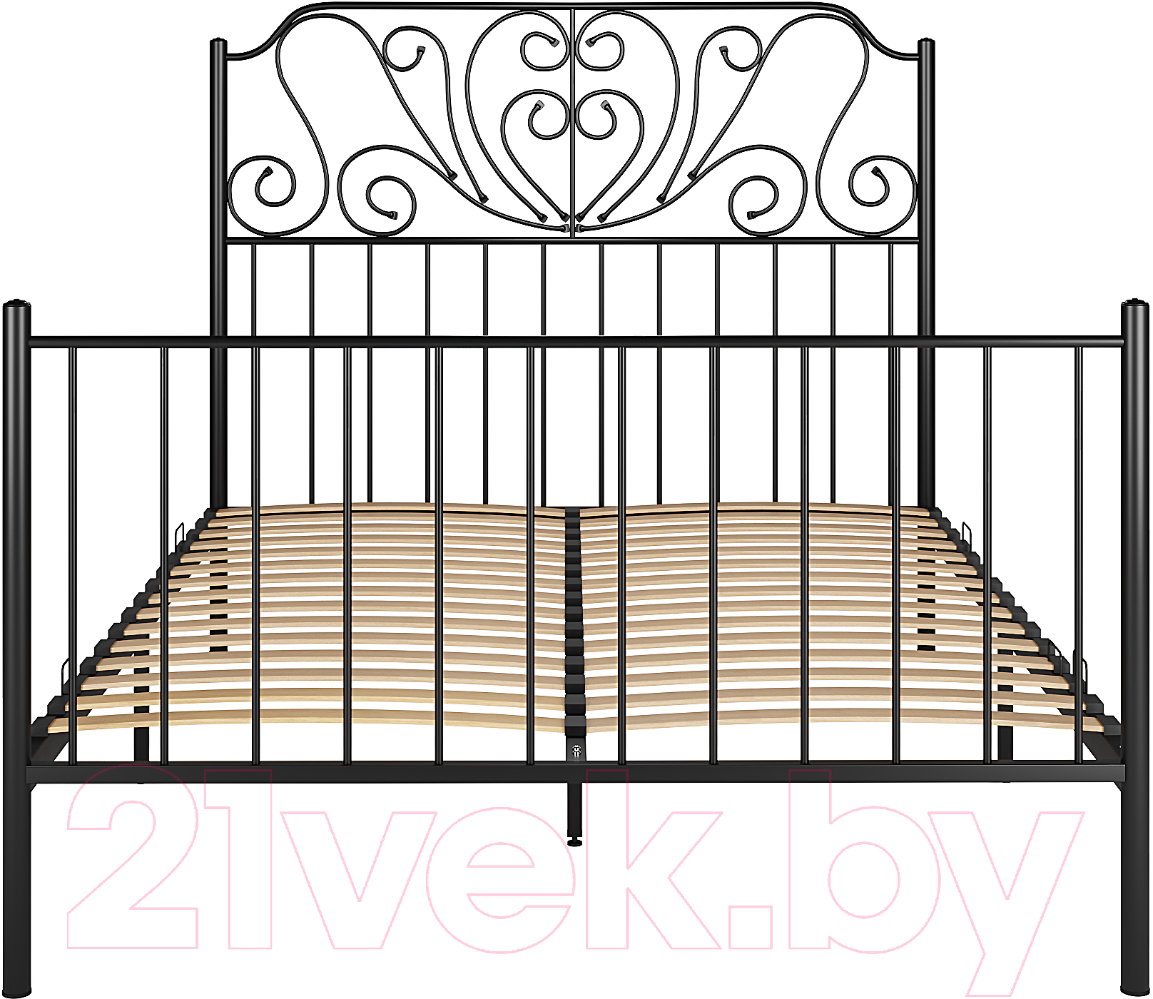 Двуспальная кровать Князев Мебель Венера ВН.160.190.Ч (черный муар) - фото