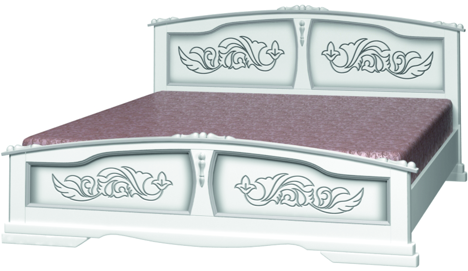 Каркас кровати Bravo Мебель Елена 160x200 (белый жемчуг) - фото