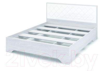 Каркас кровати Стендмебель Сальма КР-021 (белый глянец/ясень анкор)