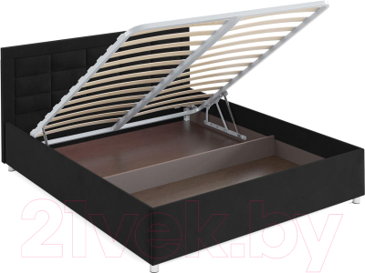 Полуторная кровать Mebel-Ars Версаль 140 (велюр черный/НВ-178/17)