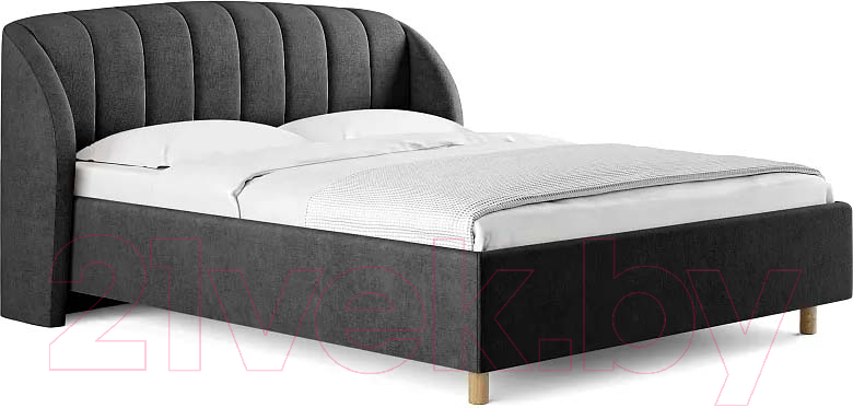 Каркас кровати Сонум Valencia 200x200 (микровелюр серый) - фото