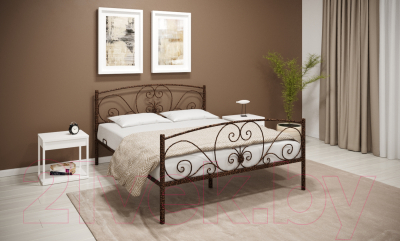 Односпальная кровать Князев Мебель Нимфея НЯ.90.200.М (медный антик)