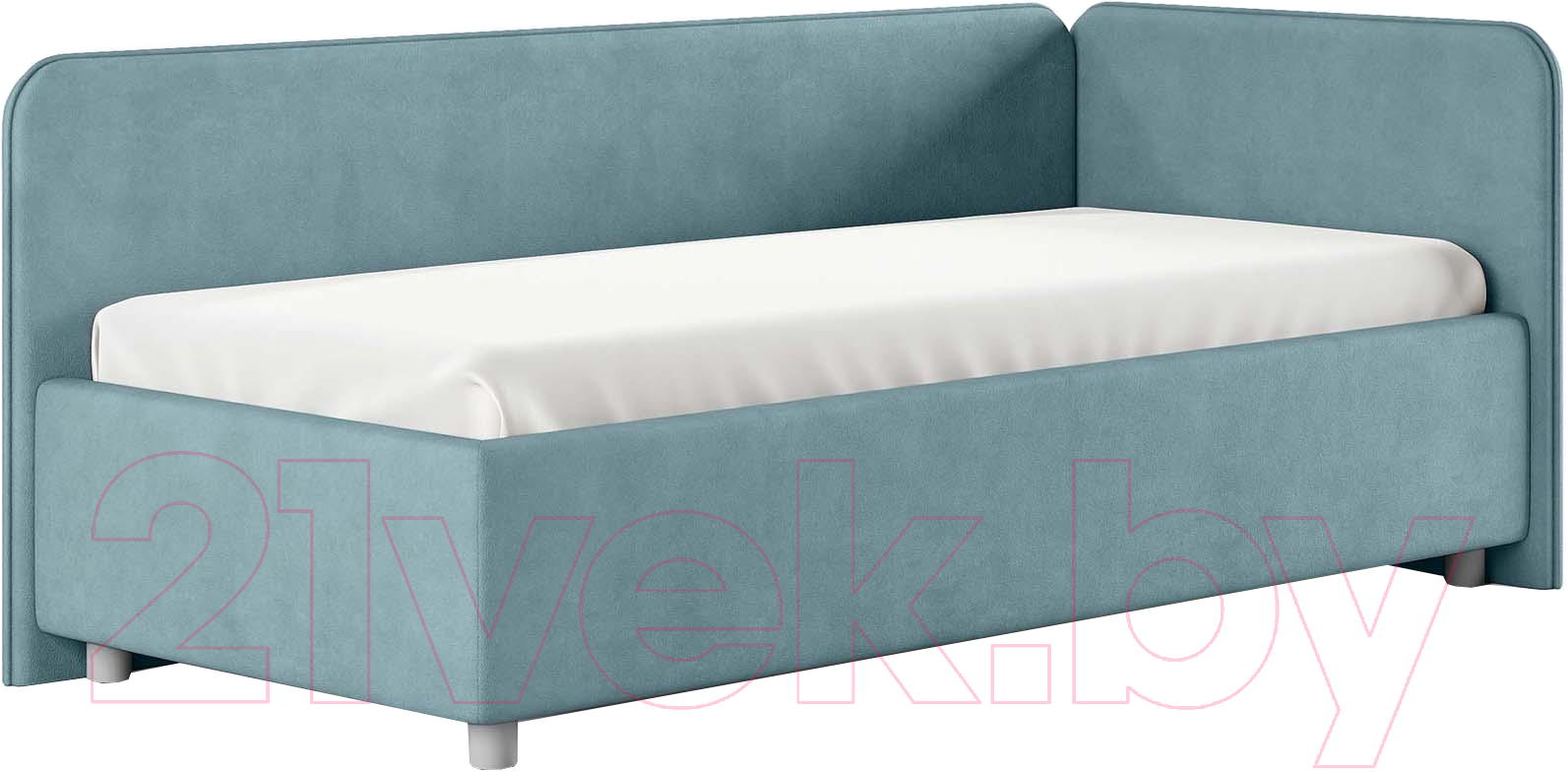 Каркас кровати Сонум Capri R 90x200 (замша голубой) - фото