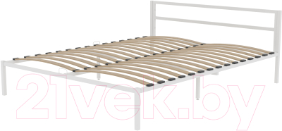 Двуспальная кровать Князев Мебель Берта БА.160.190.Б (белый муар) - фото