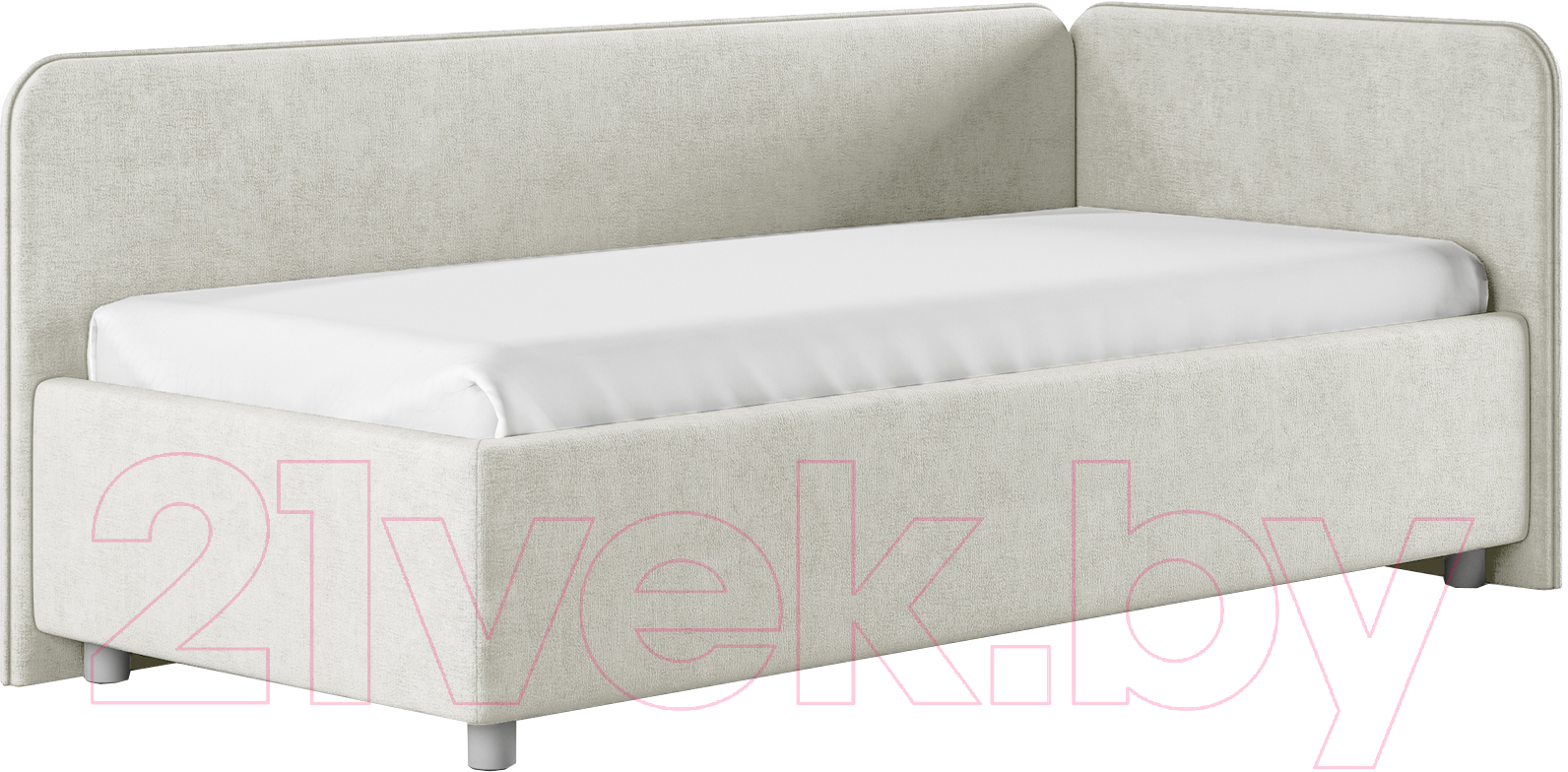 Каркас кровати Сонум Capri R 90x200 (микровелюр светло-серый) - фото