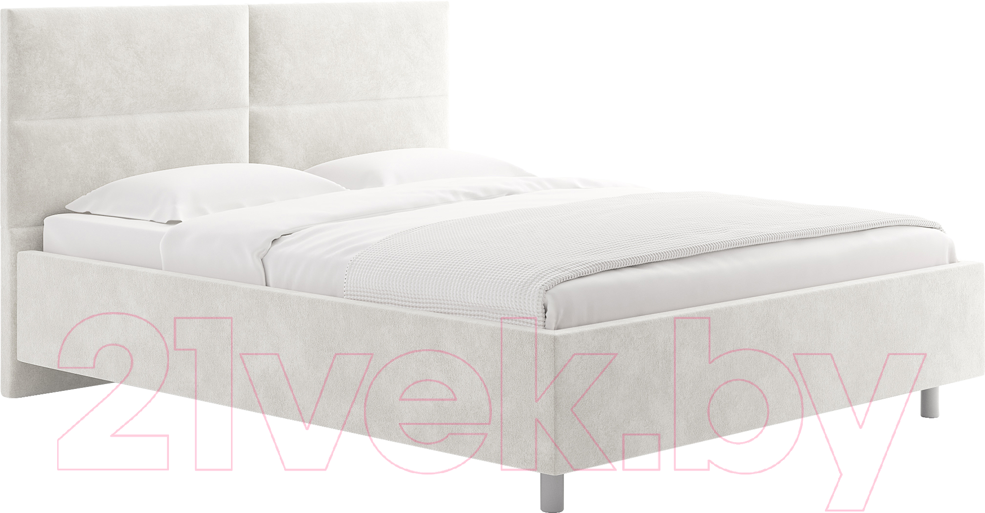 Каркас кровати Сонум Omega 160x200 (микровелюр белый) - фото