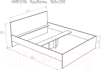 Каркас кровати НК Мебель Николь 160x200 / 72240067